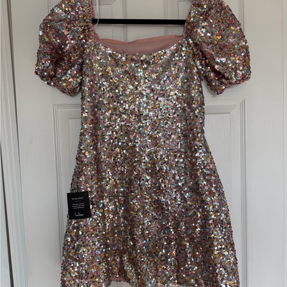 Lulu's Multicolor Sequin Mini Dress - Picture 2 of 4